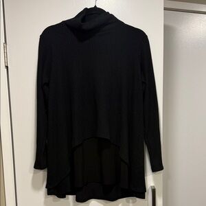 Sympli Textured Black Knit Top